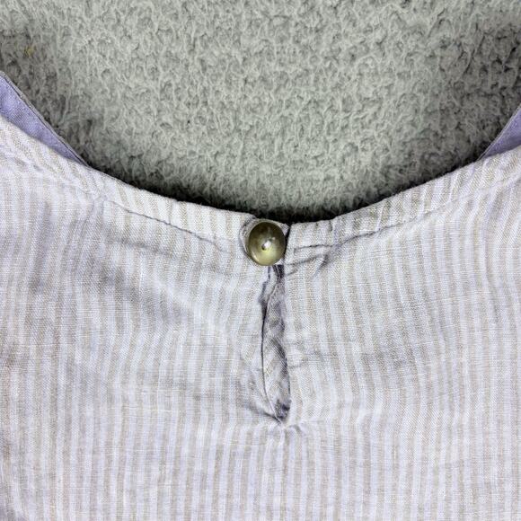 Bryn Walker Linen Top Skirt Set Women’s Small Blue Gray Pinstripe Linen USA - Picture 7 of 15